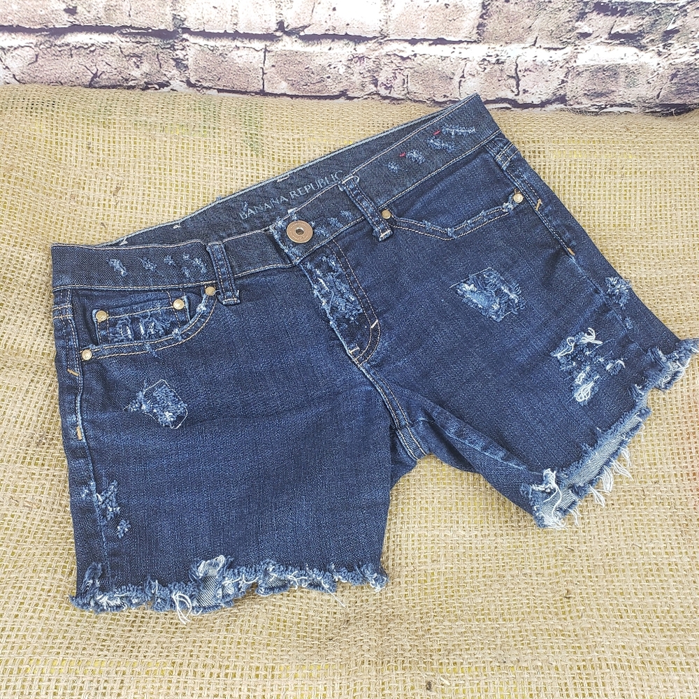 Banana Republic DIY Distressed Denim Cutoffs